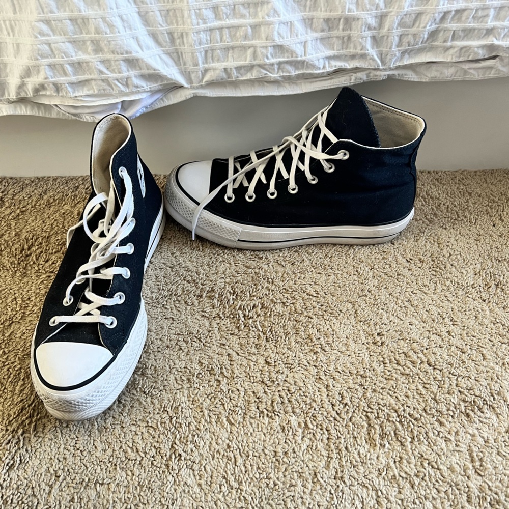 Black and White High-Top Sneakers